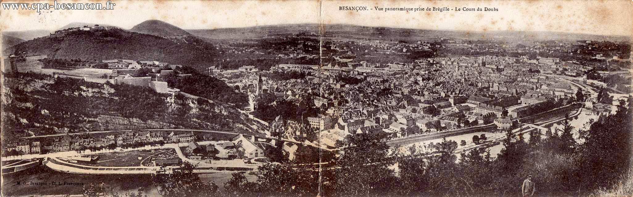 BESANÇON. - Vue panoramique prise de Brégille - Le Cours du Doubs